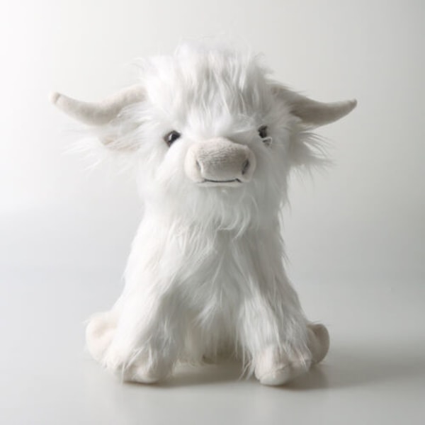 25 cm Highland Cow kosebamse skotsk skotsk ku present White