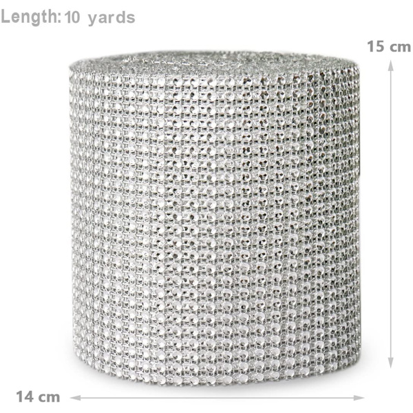24 rader silver strass diamant band deco band, perfekt Silver