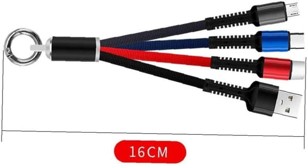 Multi-USB hurtigladekabel, 3-i-1 ladekabelkontakt