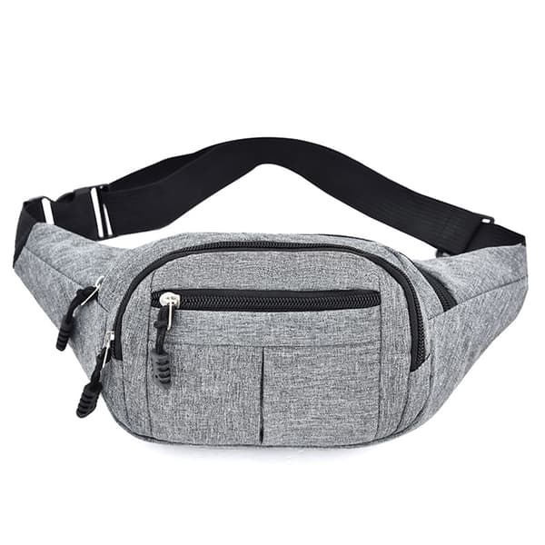 Midjeväska Herr Dam Fanny Pack Semesterpengar Bältespåse light gray