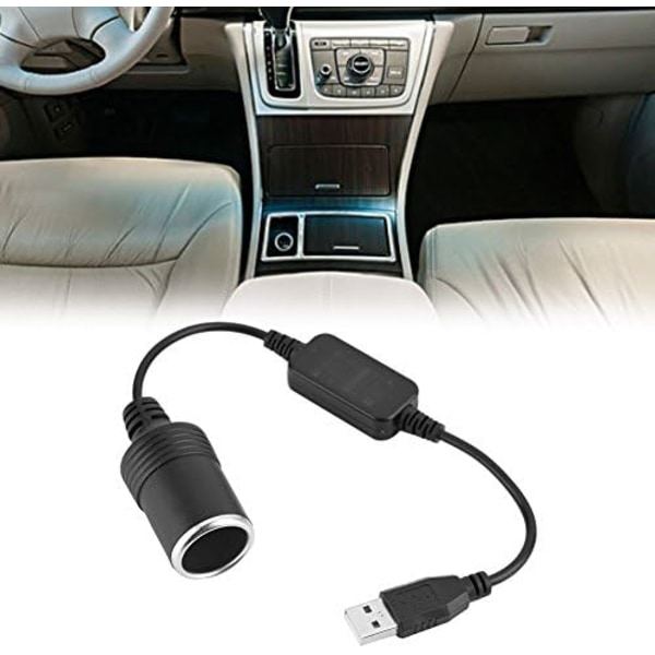 1,2 m USB A han til 12V hun cigarettænderadapter