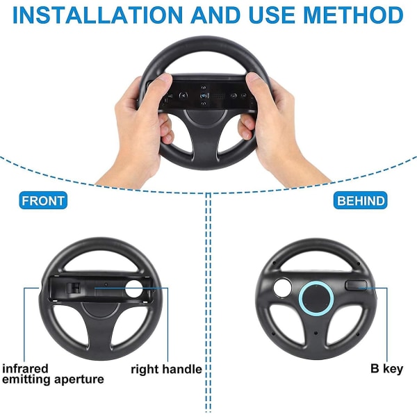 Rat til Wii Controller, 2 stk. Racing Wheel