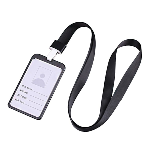 ID-holder Kortholder i METALL Adgangskort / ID-kort m/rem black