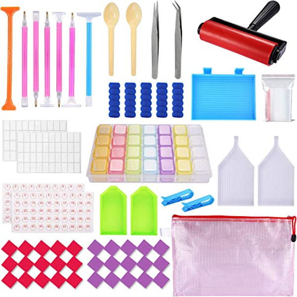 Diamantmaleri tilbehørssett, 91 deler DIY, 5D-