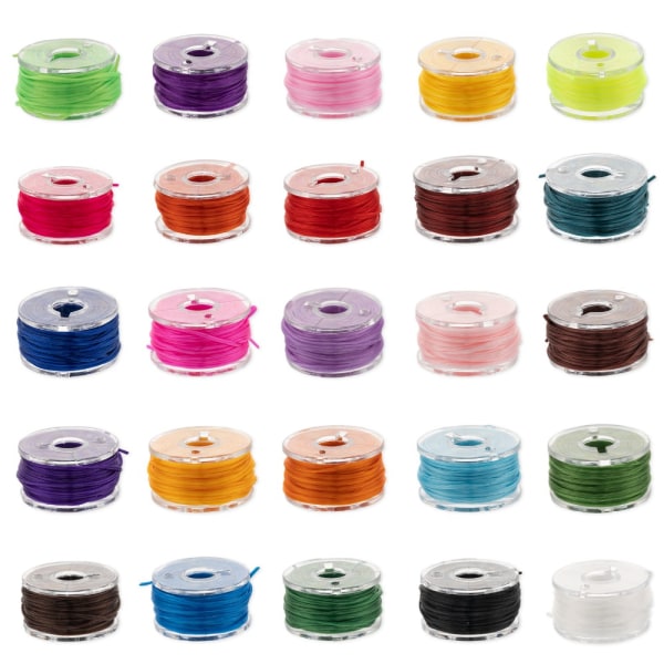 25 rullar Elastiskt snöre för armband Gör-det-själv-set