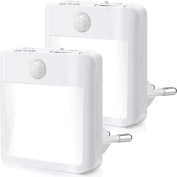 Elektrisk kontakt nattlampa, [2-pack] Nattlampa med rörelsesensor