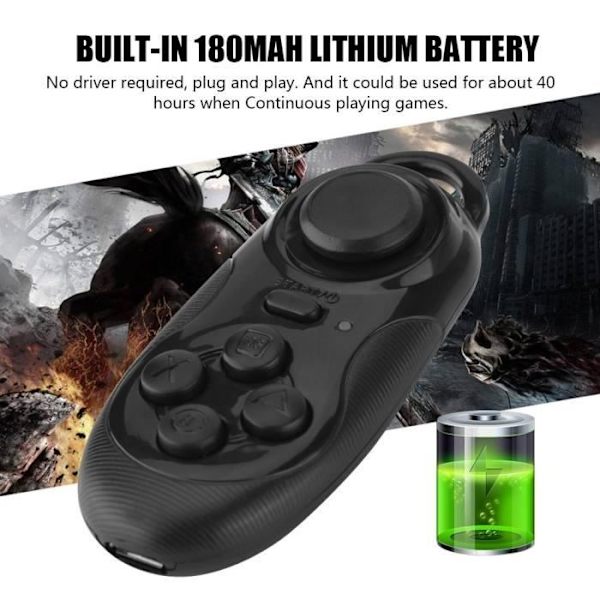 Mini Trådlös Gamepad Mini Bluetooth Trådlös Fjärrkontroll Spelkontroll Gamepad Joystick Selfie Timer
