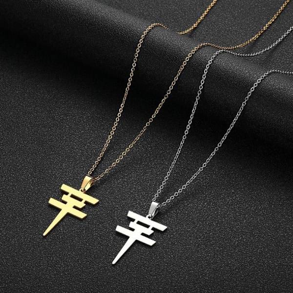 (Sølv) Halskæde i rustfrit stål Tokio Hotel Logo Vedhæng Bill Kaulitz