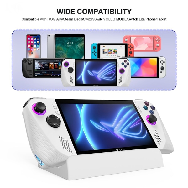 Ställ för ASUS ROG Ally 2023/Steam Deck/Switch/Surfplatta/Mobil Vit
