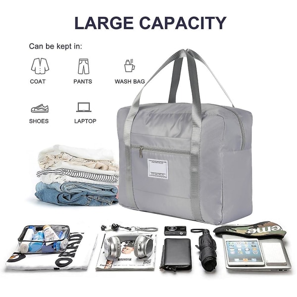 Rejsetaske, Weekendhåndbagage, Sports Fitness Taske, Sports Bagagetaske, Overnight Skuldertaske grey