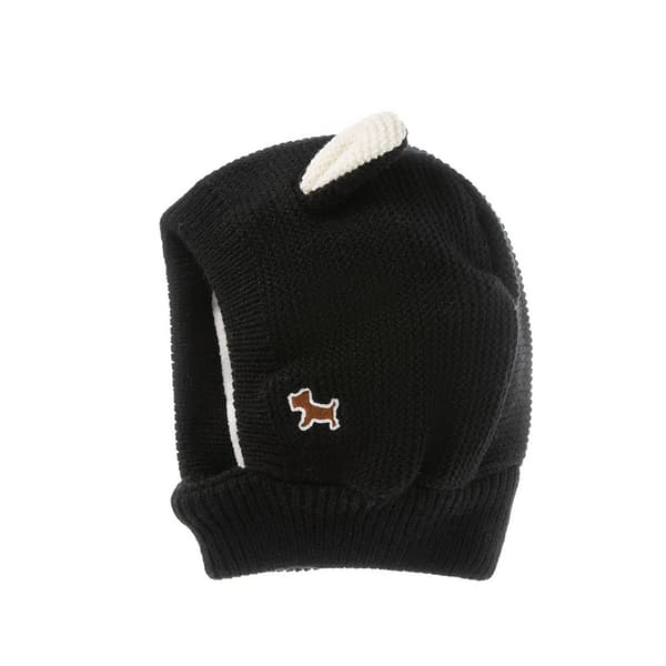 Varm strikket lue for baby og barn, vinter-/snølue med Black