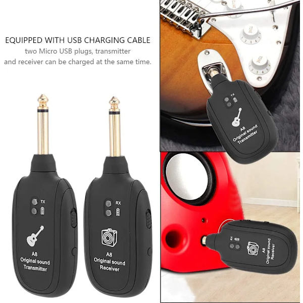 Trådløs Guitar Sender Modtager til Elektrisk Guitar Bas Violin