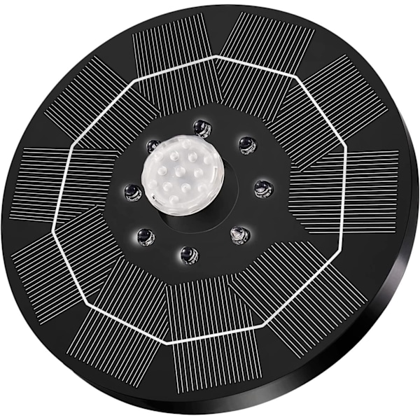 Solcellsdriven fontän Vattenfontän LED / Vattenpump