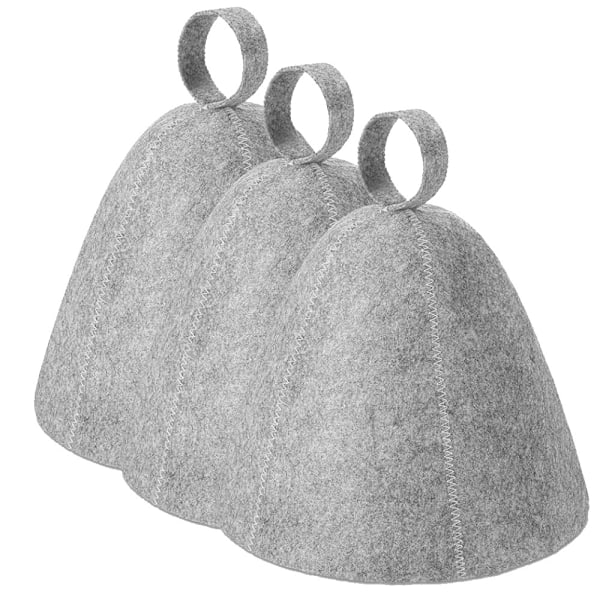 3 st bastuhattar i filt, badhatt, huvudskydd, absorberande bastumössa för bastu, dusch, badrum, ångbastu A