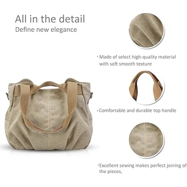 Dam Canvas Handväska Crossbody Väska Dam Axelväska