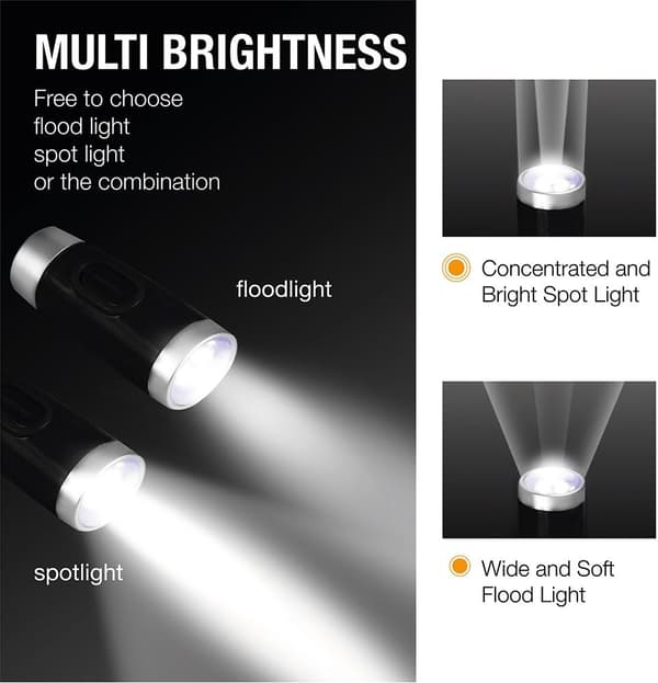 Oppladbar leselampe med 5 LED-hoder, boklamper for lesing