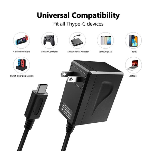 AC-adapter til Nintendo Switch / Switch Lite + dockingstation