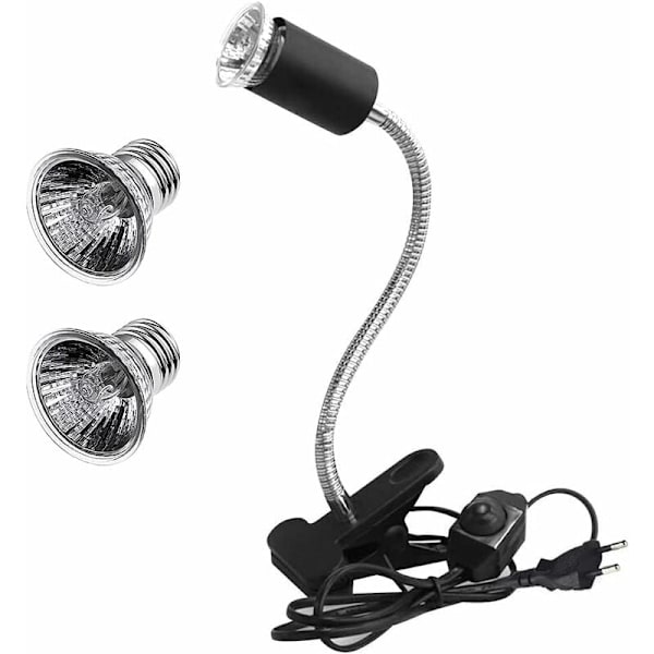Skildpadde Varmelampe, Vandskildpadde Lampe, Terrarium Varmelampe 25W2, Skildpadde Lampe til Reptiler, Øgler, Slanger, Skildpadder, Longziming