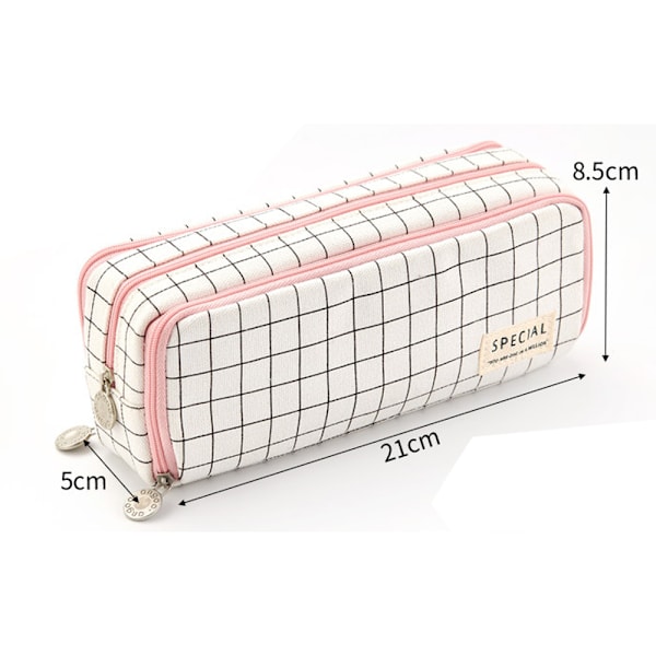 Stort etui Stor kapasitet 3 rom Canvas penn shape1