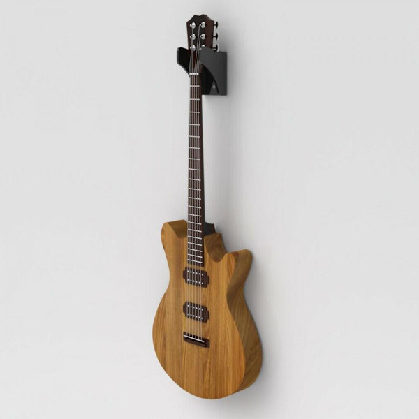 Veggmontert hengende gitarstativ, Spar plass Svart