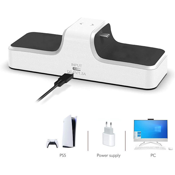 PS5-controlleroplader - LED-indikator for fuld opladning