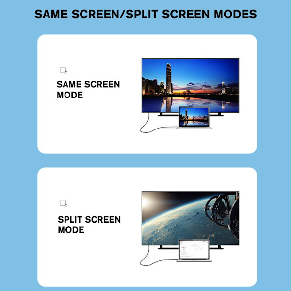 4k 30Hz HDMI-projeksjonskabel USB Type C til HDMI-kabel 2;