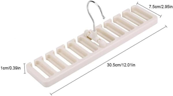 10 spors Bælte Slips Tørklæde Rack Holder Organizer (beige)