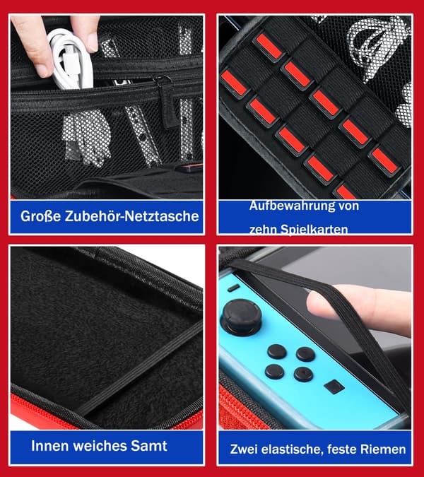 Etui kompatibelt med Nintendo Switch/Switch OLED-model, bærbar