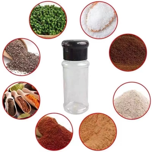 10 st/set 100ml Kryddsalt Pepparkvarn Svart Kryddburk Peppar Grillkrydda Kök