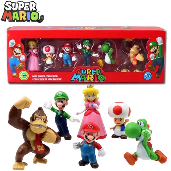 Super Mario Bros Actionfigurer Leksaker Dockor Modellset