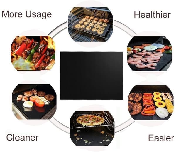 4-pakning Grillmatte, Ovnmatte, Bakematte - Non-Stick - 40x33