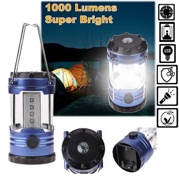 Teltlampe 1000 Lumen LED-lys Dimbar Campinglampe Lykt Med Kompasssett