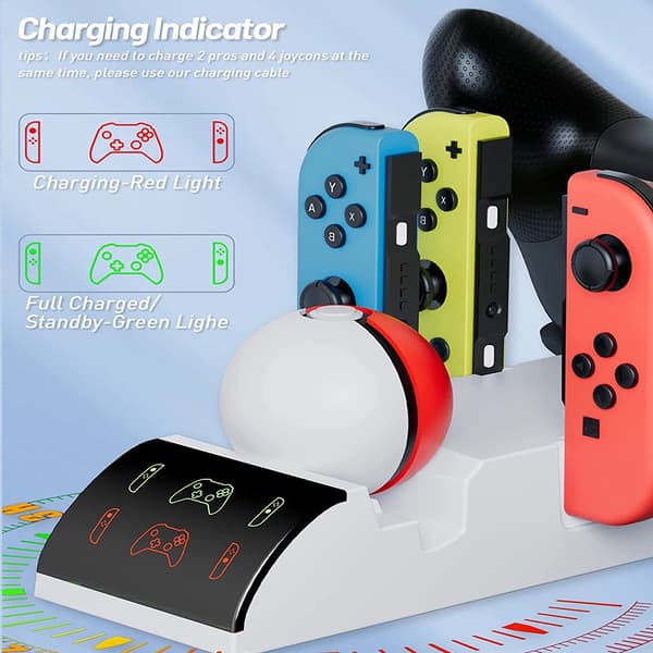 Til Nintendo Switch/OLED Opbevaring til Opladning af Joy Cons Pro Controller og Ball Plus Controllere