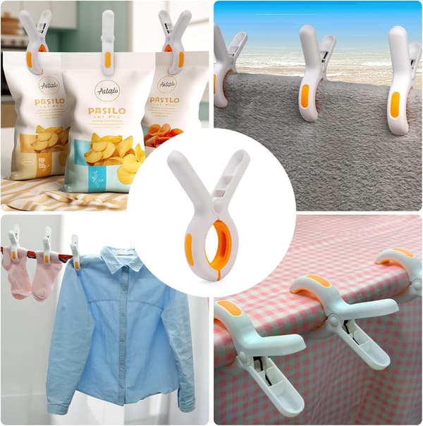 6 store klesklyper i plast for vaskeklemmer til solseng solseng cruise