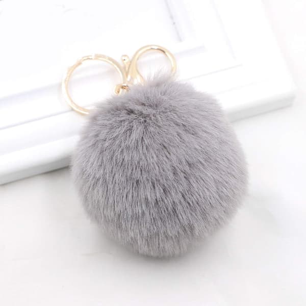 Pompom Nøgleringe, Plys Taske Charms, Fluffy Pompom Taske
