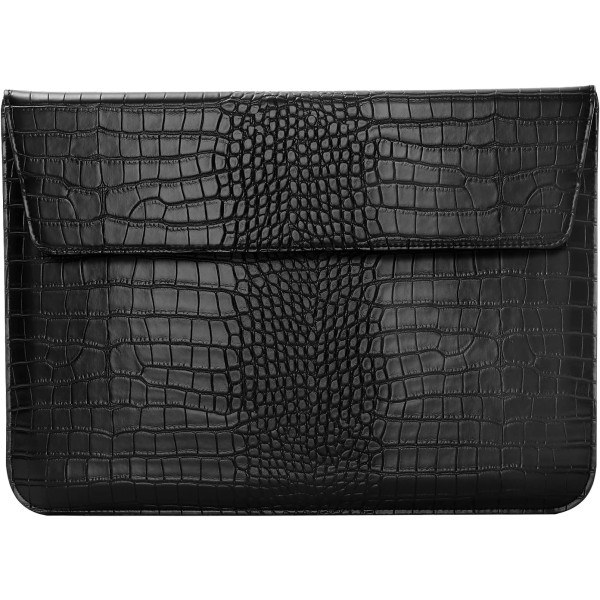 Laptop Case for 11/13/15 inch Computer, Crocodile Pattern PU Leather Flip Case, Black 15 tums