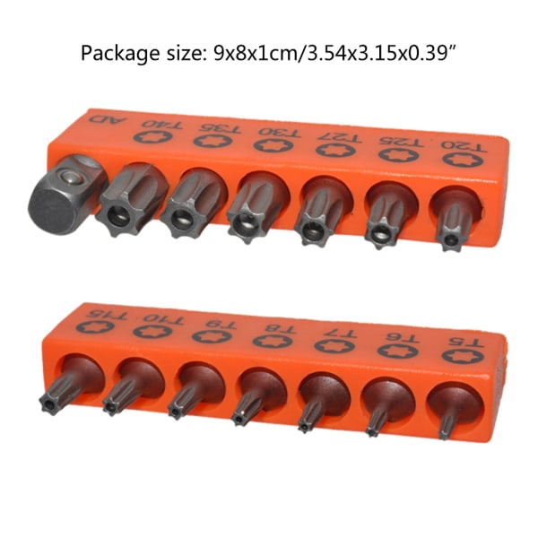 25 mm sæt Multifunktionelt blommehoved T5-T6-T7-T8-T9-T10-T15-T20-T25-T27-T30-T35-T40