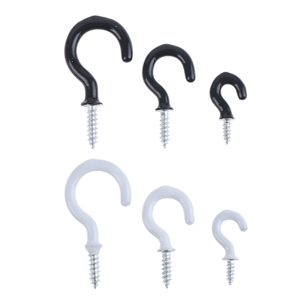 10 st Mugghängare med axel, koppkrokar Heavy Duty, skruvbara takkrokar L Black