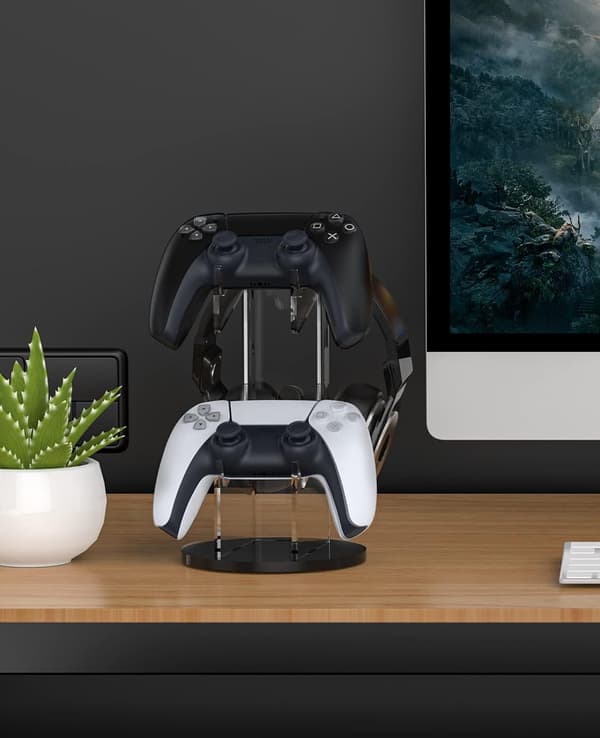2-i-1 spilcontroller & hovedtelefonholder til PS4, PS5, Xbox Y