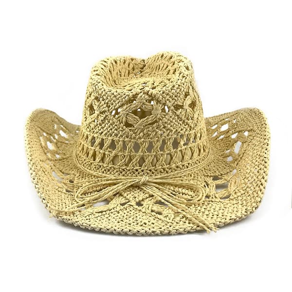 Men's and Women's Woven Straw Cowboy Hat Summer Beach Sun Hat, Adjustable