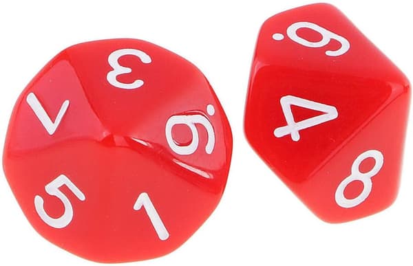 10 ST Polyedriska Tärningar Tärningar Tärningar för Brädspelskort Rot