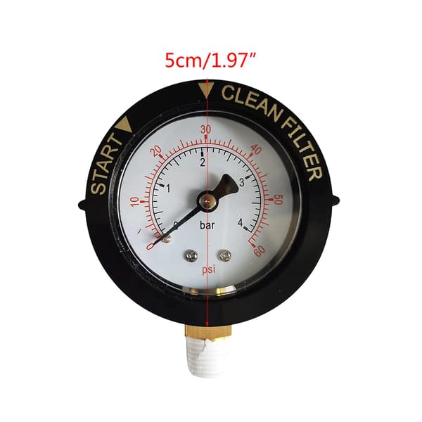 Kompakt Trykmåler 0-60 PSI 190058 Udskiftning til Pentair & Hayward Pool