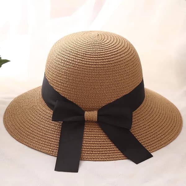 Solhatter dame Vikbar stråhatt med solbeskyttelse Bredbremmet sommerhatt