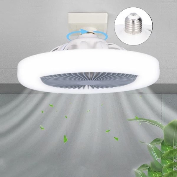 Dioche Takvifte Lampe Lys Takvifte E27 30W Stille Justerbar LED Viftelampe for