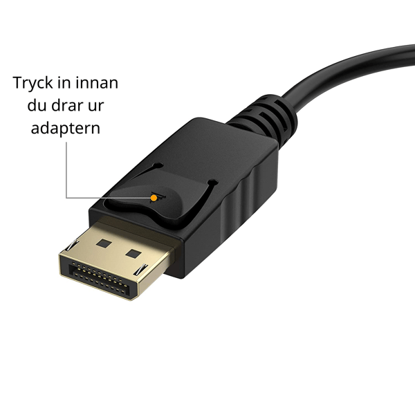 DisplayPort til HDMI Adapter 4K med Lyd Sort