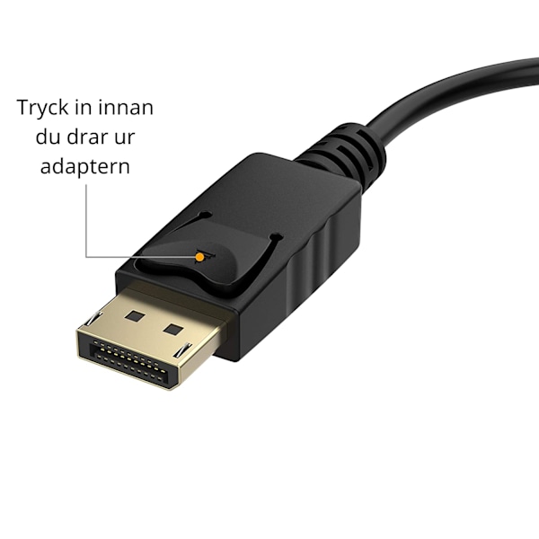 DisplayPort til HDMI Adapter 4K med Lyd Svart