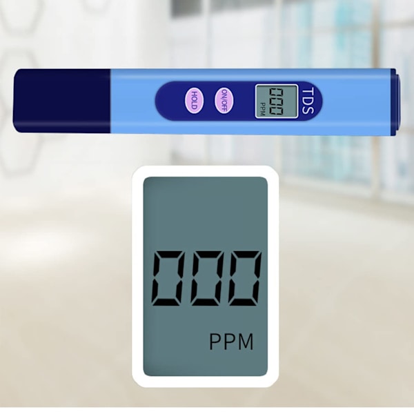 TDS-mätare, vattenkvalitetsmätare LCD-penna med 0-999 PPM mätområde Bärbar för vattenbrukssjukhus, simbassänger
