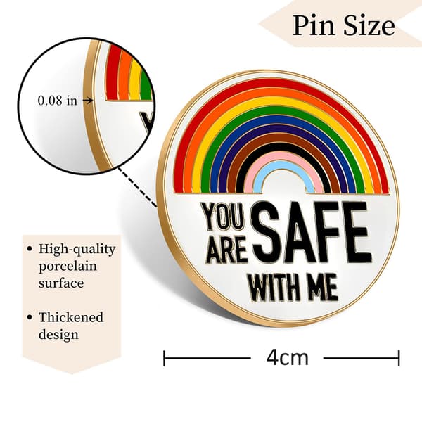 Du Er Sikker Hos Mig Pride Broche Regnbue Slagsnålsdekoration