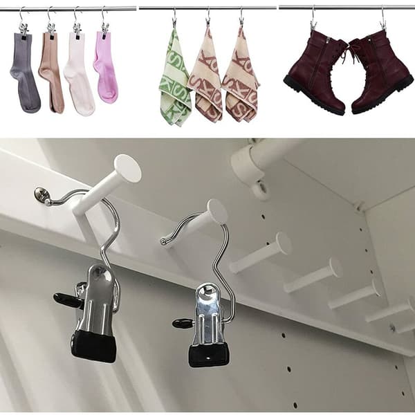10-pack stövelkrokar - metall - halkfri - 360° rotation - för kläder, halsdukar, mössor - HARRY