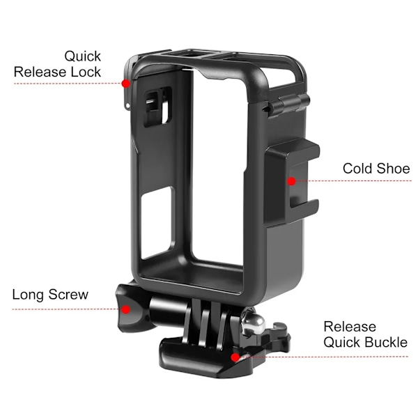 Plastkamera-bur för DJI Osmo Action 3 4 Kameraram Skyddande hölje